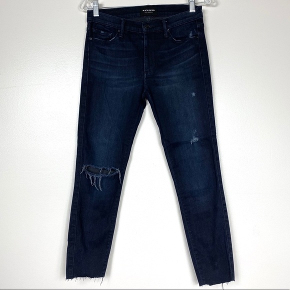 𝅺BLACK ORCHID Noah Ankle Fray Dark Wash Distressed 26 - Picture 2 of 8